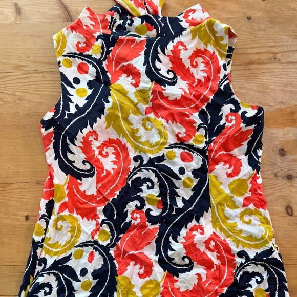 Milly 100% Silk Floral Tie-Neck Blouse Size 6 - Picture 6 of 11